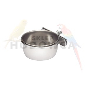 MISKA DLA PTAKÓW 0,14 l Z UCHWYTEM ZACISKOWYM.