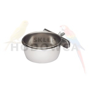 MISKA DLA PTAKÓW 0,28 l Z UCHWYTEM ZACISKOWYM.